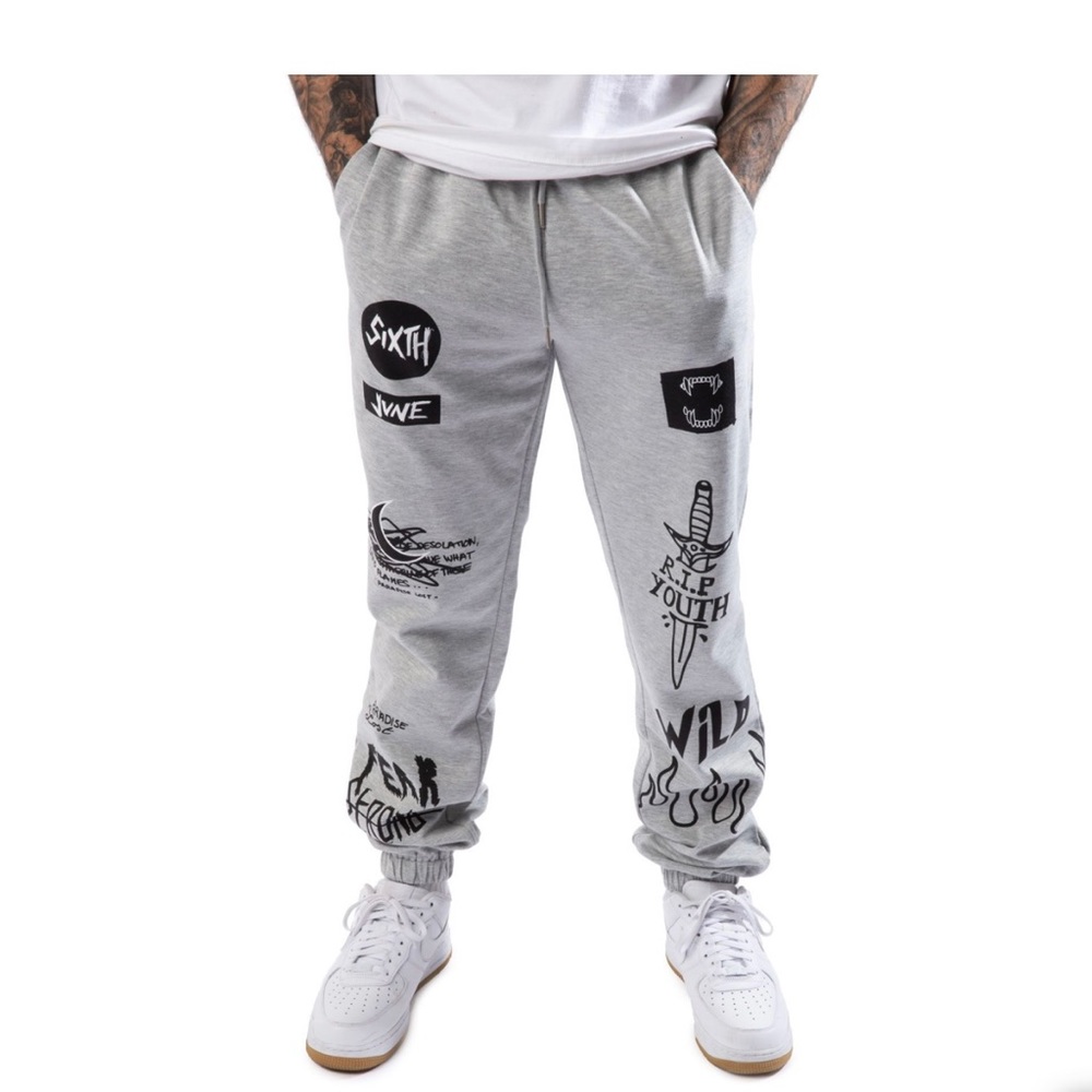 SIXTH JUNE PARISCREW LOVE JOGGER size XL GRAY tote 5